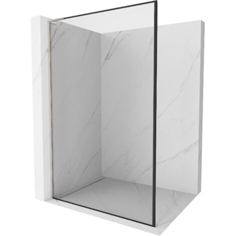 Mexen Kioto L paroi de douche Walk-in 120 x 200 cm, motif noir, nickel brossé - 800-120-103-97-70 (1/5)