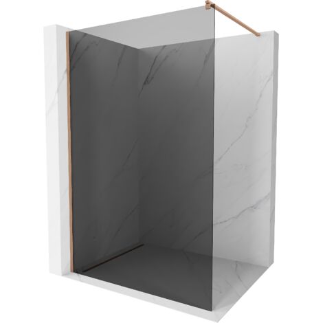 Mur de douche Mexen Kioto Walk-in 120 x 200 cm, graphite 8 mm, laiton brossé - 800-120-101-65-40 (1/5)