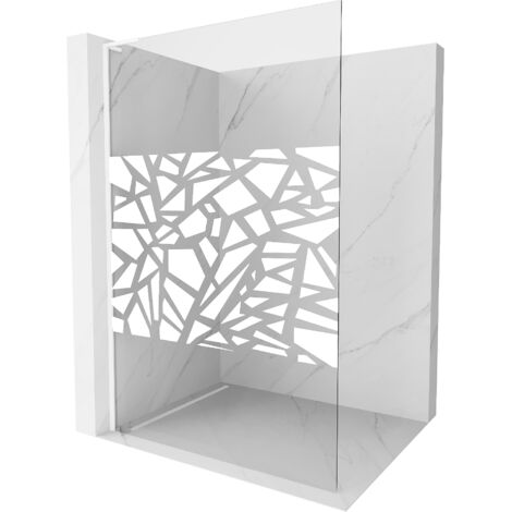 Mexen Kioto L paroi de douche Walk-in 90 x 200 cm, motif blanc, blanc - 800-090-103-20-85 (1/5)