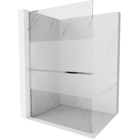 Mexen Kioto+ L paroi de douche avec étagère Walk-in 70 x 200 cm, transparent/figé, chrome - 800-070-123-01-35 (1/5)