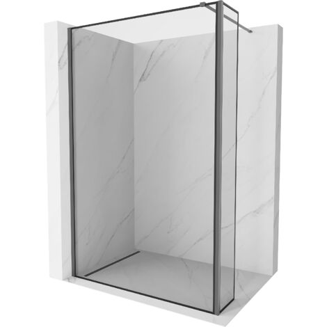 Mexen Kioto paroi de douche Walk-in 130 x 40 cm, motif noir, gun metal - 800-130-212-95-70-040 (1/5)