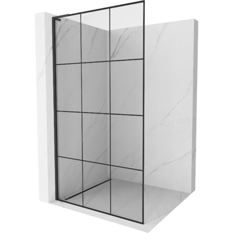 Mexen Kioto L paroi de douche Walk-in 110 x 200 cm, motif noir, noir - 800-110-103-70-77 (1/5)