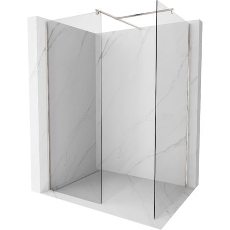 Mexen Kioto paroi de douche Walk-in 120 x 85 cm, transparent, nickel brossé - 800-120-202-97-00-085 (1/5)