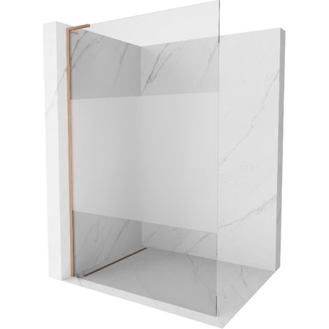 Mexen Kioto L paroi de douche Walk-in 80 x 200 cm, transparent/givré, cuivre brossé - 800-080-103-65-35 (1/5)