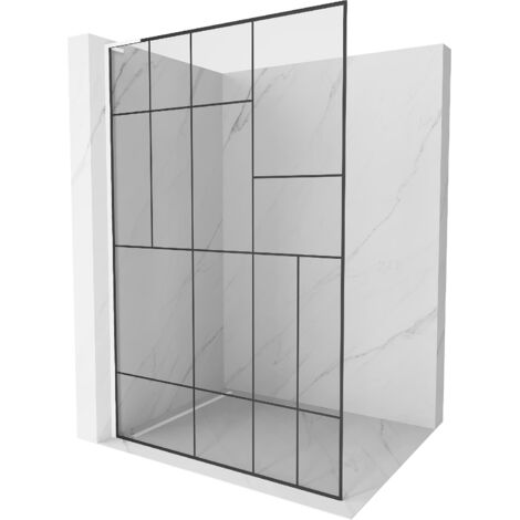 Mexen Kioto L paroi de douche Walk-in 120 x 200 cm, motif noir, blanc - 800-120-103-20-78 (1/5)