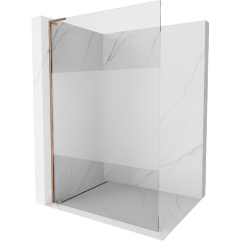 Mexen Kioto L paroi de douche Walk-in 80 x 200 cm, transparent/frosté, or rose - 800-080-103-60-35 (1/5)
