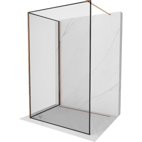 Mexen Kioto paroi de douche Walk-in 120 x 90 cm, motif noir, or rose - 800-120-212-60-70-090 (1/5)