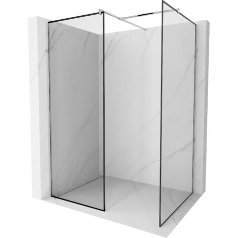 Mexen Kioto paroi de douche Walk-in 70 x 70 cm, motif noir, chrome - 800-070-202-01-70-070 (1/5)