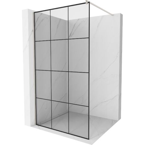Mexen Kioto paroi de douche Walk-in 110 x 200 cm, motif noir 8 mm, nickel brossé - 800-110-101-97-77 (1/5)