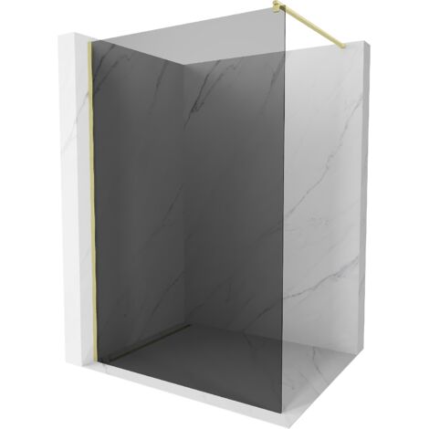 Mexen Kioto paroi de douche Walk-in 100 x 200 cm, graphite 8 mm, or brossé - 800-100-101-55-40 (1/5)
