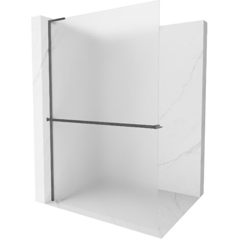 Mexen Kioto+ L panneau de douche avec étagère Walk-in 80 x 200 cm, givré, gris fusil brossé - 800-080-123-66-30 (1/5)