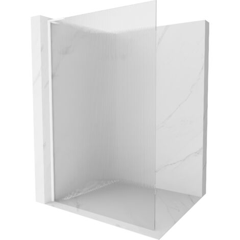 Mexen Kioto L paroi de douche Walk-in 100 x 200 cm, en verre transparent, blanche - 800-100-103-20-09 (1/5)
