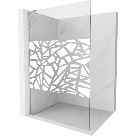 Pare-douche Mexen Kioto L Walk-in 80 x 200 cm, motif blanc, nickel brossé - 800-080-103-97-85 (1/5)