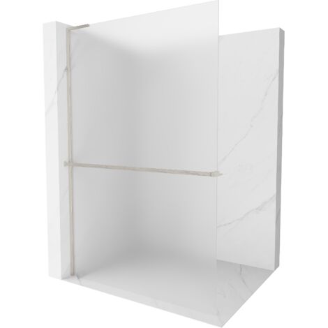 Mexen Kioto+ L paroi de douche avec étagère Walk-in 70 x 200 cm, dépolie, nickel brossé - 800-070-123-97-30 (1/5)