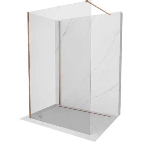 Mexen Kioto paroi de douche Walk-in 130 x 120 cm, transparent, laiton brossé - 800-130-212-65-00-120 (1/5)