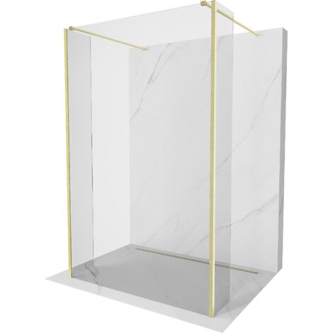 Mexen Kioto paroi de douche autonome 145 x 30 x 30 cm, transparent, doré brossé - 800-145-030-222-55-00-030 (1/5)