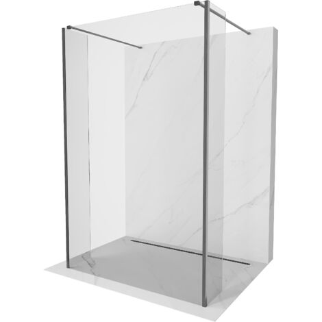 Mexen Kioto paroi de douche autoportante 145 x 30 x 30 cm, transparent, gris armé brossé - 800-145-030-222-66-00-030 (1/5)