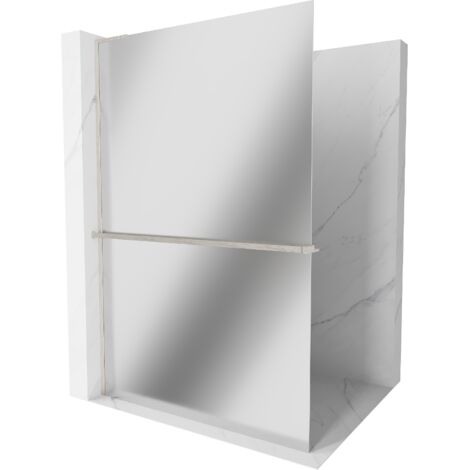 Mexen Kioto+ L paroi de douche avec étagère Walk-in 70 x 200 cm, miroir, nickel brossé - 800-070-123-97-50 (1/5)