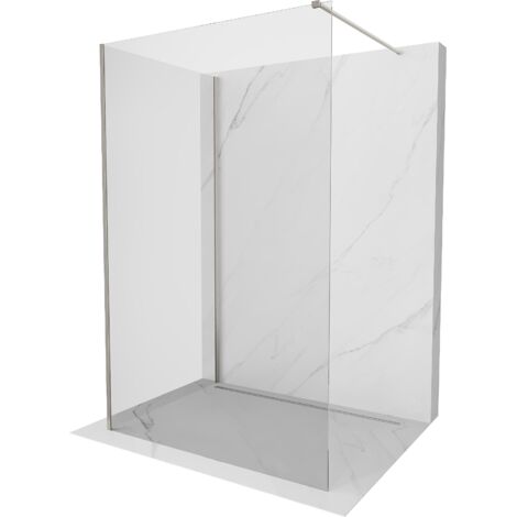 Mexen Kioto paroi de douche Walk-in 130 x 120 cm, transparent, nickel brossé - 800-130-212-97-00-120 (1/5)