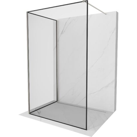 Mexen Kioto paroi de douche Walk-in 120 x 100 cm, motif noir, nickel brossé - 800-120-212-97-70-100 (1/5)