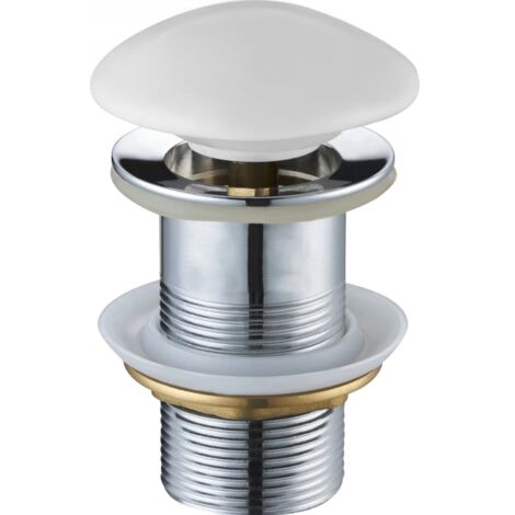 Mexen bouchon rond click-clack, Blanc céramique mat - 79910-01 (1/2)