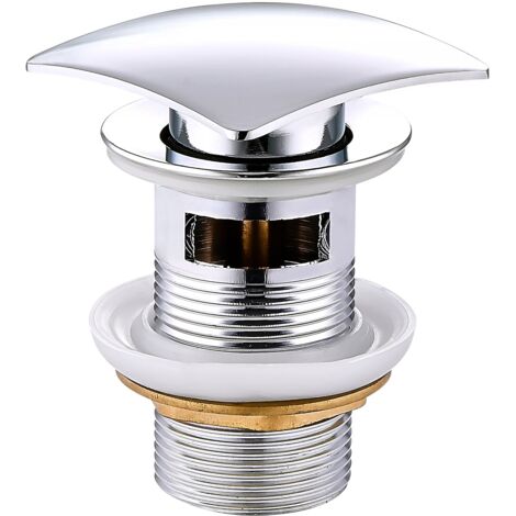 Mexen bouchon carré click-clack avec trop-plein, Chrome - 79926-00