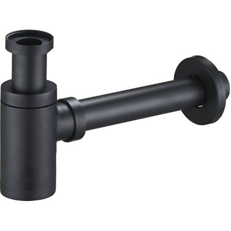 Mexen demi-siphon rond pour lavabo, Noir - 79950-70 (1/2)