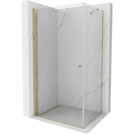 Mexen Pretoria cabine de douche pivotante 90 x 70 cm, transparent, or - 852-090-070-50-00 (1/5)