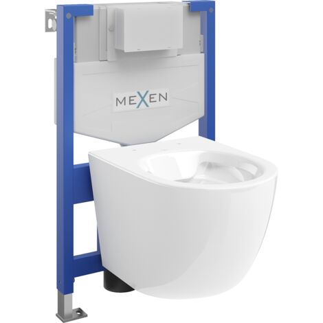 Ensemble encastré WC Mexen stela Fenix XS-F avec cuvette Lena, blanc brillant - 6803322XX00