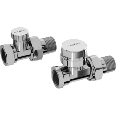Mexen vannes de radiateur droites, chrome - W902-000-01