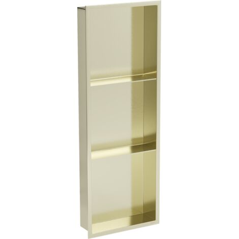 Mexen X-Wall-R étagère encastrée avec rebord et étagère 90 x 30 cm, or - 1950903010S (1/5)