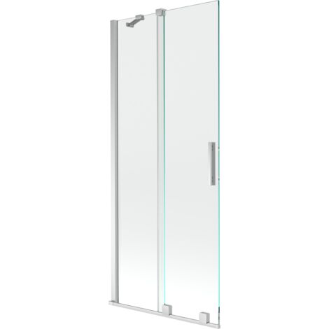 Mexen Velar écran de baignoire à 2 ailes coulissante 80 x 150 cm, transparent, Chrome - 896-080-000-01-01