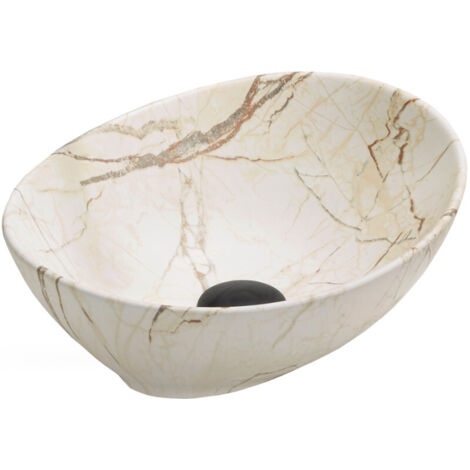 Mexen Elza lavabo de comptoir 40 x 33 cm, Pierre beige - 21014095