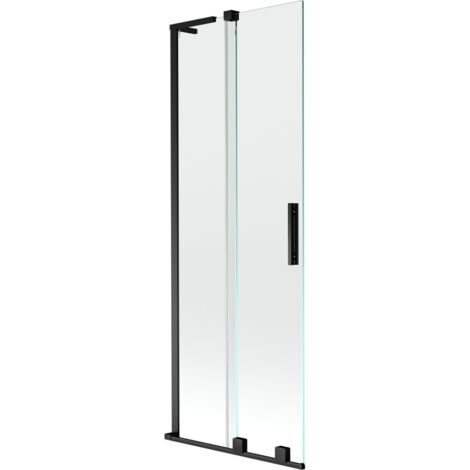 Mexen Velar L paroi de baignoire 2 volets coulissante 70 x 150 cm, transparent, noir - 896-070-003-01-70 (1/2)