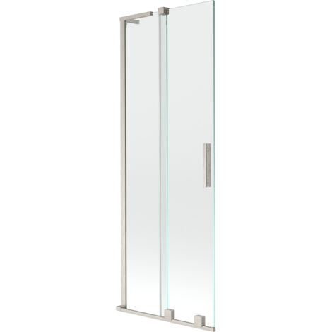 Paroi de baignoire coulissante Mexen Velar L à 2 volets 75 x 150 cm, transparent, nickel brossé - 896-075-003-01-97 (1/2)