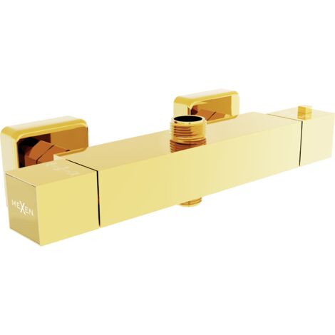 Mexen Cube robinet de douche thermostatique, or - 77250-50 (1/2)