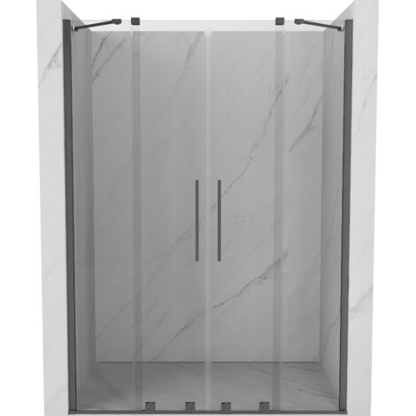Mexen Velar Duo portes de douche coulissantes 150 cm, transparentes, métal gun - 871-150-000-02-95 (1/5)