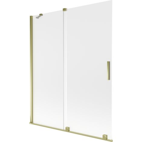 Mexen Velar paroi de baignoire coulissante à 2 portes 140 x 150 cm, givré, doré - 896-140-000-31-50 (1/2)
