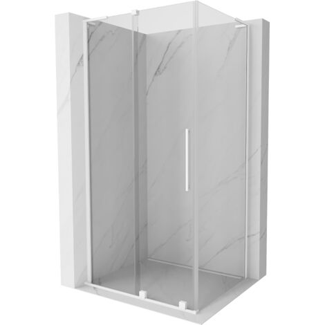 Cabine de douche coulissante Mexen Velar L 110 x 80 cm, transparent, blanc - 871-110-080-03-20 (1/5)
