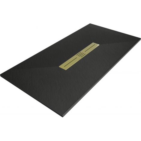 Mexen Toro receveur rectangulaire SMC 160 x 80 cm, noir, cache en or - 43708016-G (1/5)
