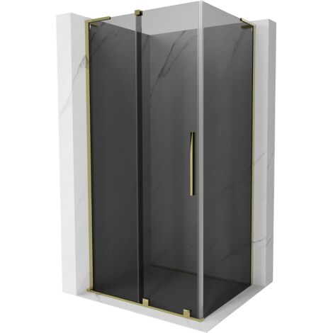 Cabine de douche coulissante Mexen Velar L 120 x 85 cm, graphite, or - 871-120-085-43-50 (1/5)