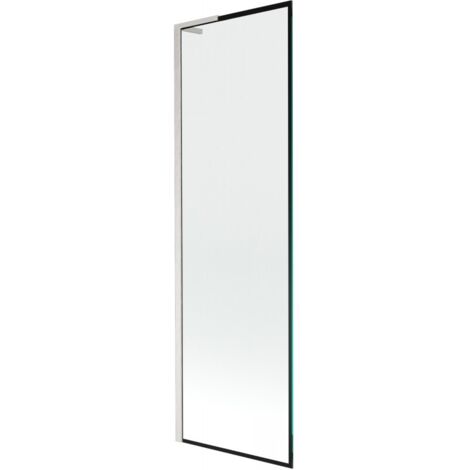 Mexen Next L pare-douche de baignoire à 1 vantail 60 x 150 cm, motif noir, nickel brossé - 895-060-000-03-70-97