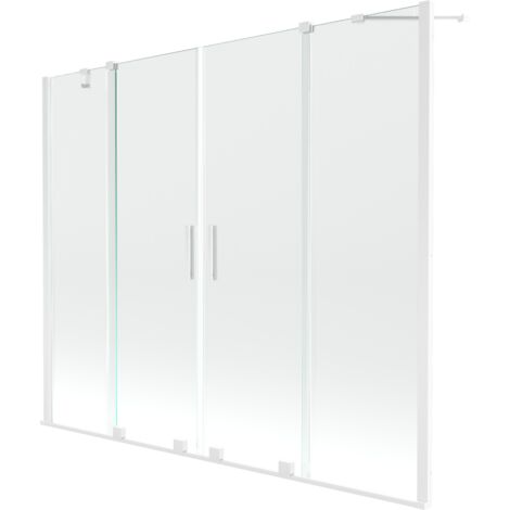 Mexen Velar Duo paroi de baignoire coulissante à 2 vantaux 190 x 150 cm, transparent, blanc - 896-190-000-02-20 (1/5)