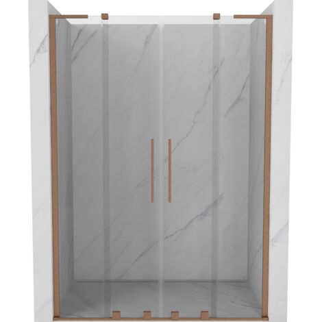 Mexen Velar L Duo porte de douche coulissante 140 cm, transparent, cuivre brossé - 871-140-003-02-65 (1/5)