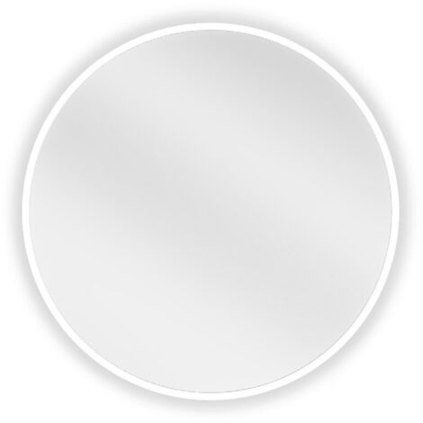Mexen Loft miroir de salle de bain rond 50 cm, cadre blanc - 9850-050-050-000-20