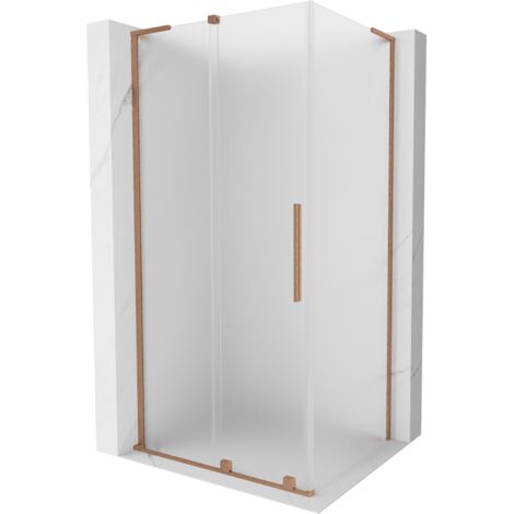 Cabine de douche coulissante Mexen Velar L 100 x 110 cm, givrée, cuivre brossé - 871-100-110-33-65 (1/5)