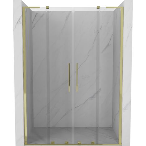 Mexen Velar L Duo portes de douche coulissantes 150 cm, transparentes, dorées - 871-150-003-02-50 (1/5)