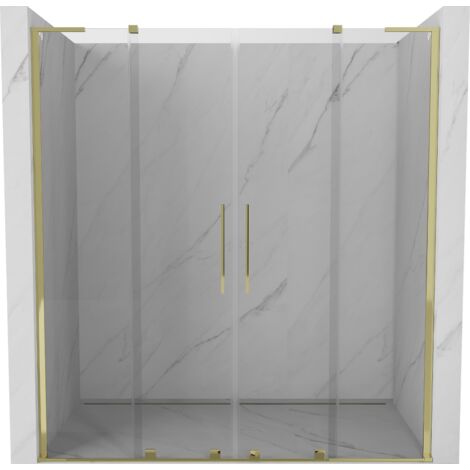 Mexen Velar L Duo portes de douche coulissantes 200 cm, transparentes, dorées - 871-200-003-02-50 (1/5)
