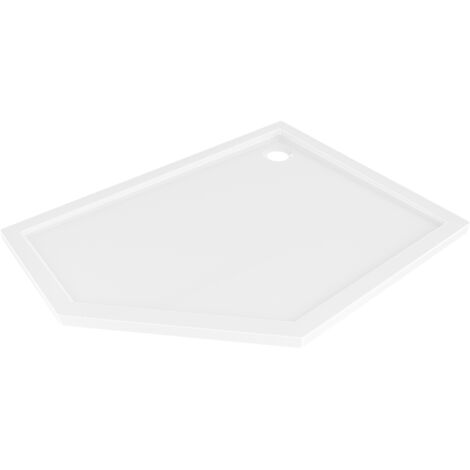 Mexen Flow receveur de douche pentagonal slim droit 100 x 90 cm, blanc brillant - 46P109010R (1/5)