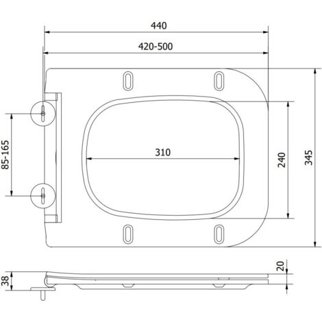 Mexen Madox siège de toilette à descente lente slim, duroplast, blanc ...